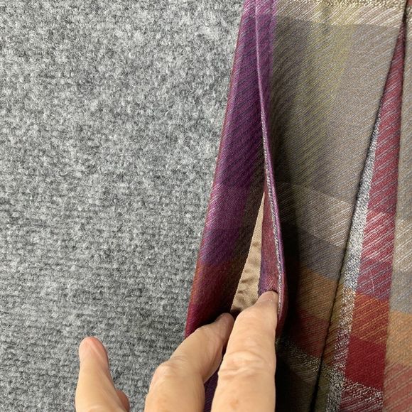 l. magnin Vintage Pleated Wool Plaid Skirt Sz 8 Satin Lined Pockets Side Zip - Picture 6 of 16